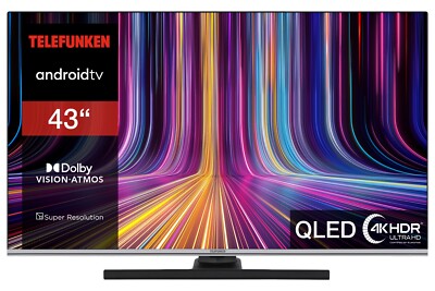 Telefunken QU43AN900M 43 Zoll QLED Fernseher 4K Android Smart TV Dolby ...