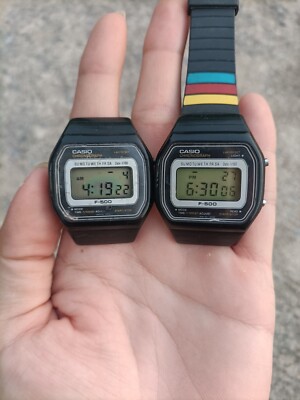 Casio Digital Watch Men Black Timer Day Date 110F-500 New Battery 1979