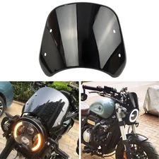 Black For Honda Yamaha BMW 5"-7" Round Headlight Windshield Deflector Windscreen