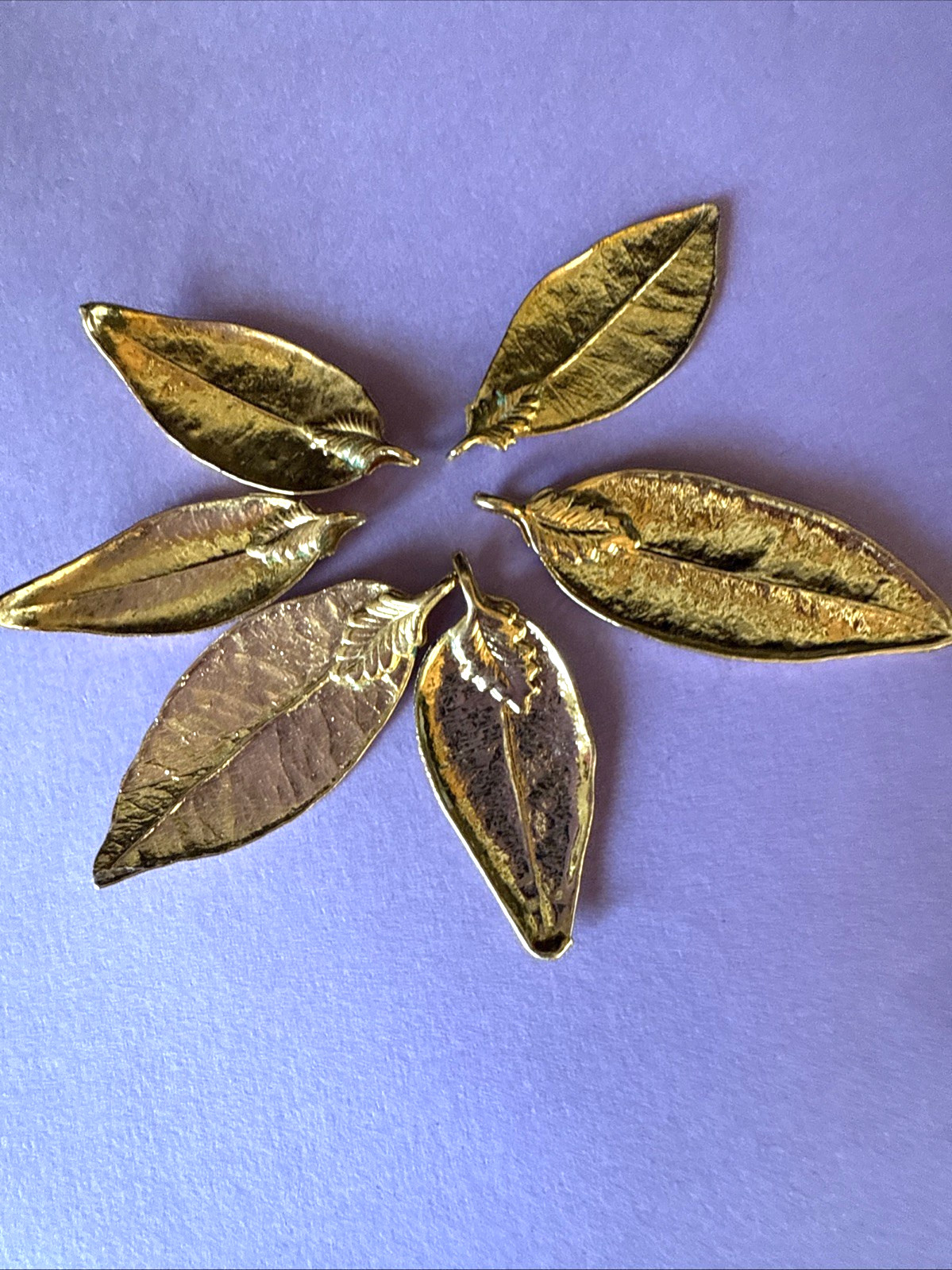 Lot of 6 ~ Gold Dipped Leaf Pendants - image 17