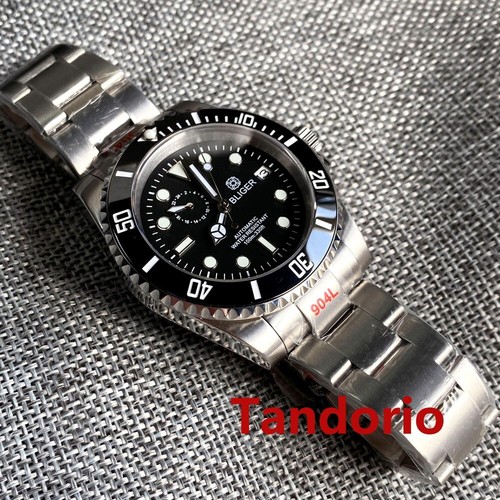 Bliger 40mm NH37 Auto Men Watch Sapphire Glass Date Luminous Small Hand Date - Picture 4 of 8