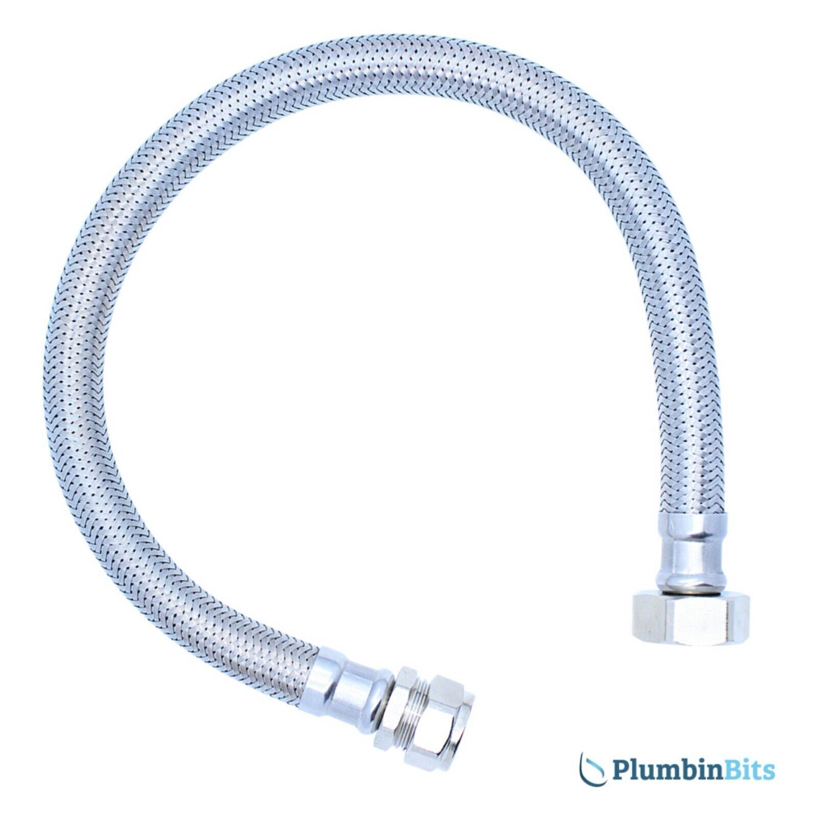 Viva 15mm x 3/4"" BSP Flexible Braided BATH Tap Connector 500mm Long SSH4A