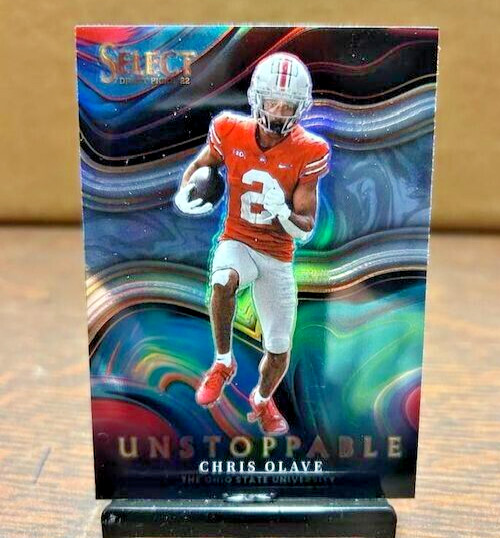 2022 Select Draft Picks Chris Olave Unstoppable Silver Prizm #US-CO Saints