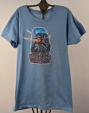 VINTAGE LIGHT BLUE 1970  S STAR WARS DARTH VADAR TSHIRT SHIRT SINGLE STITCH M SZ