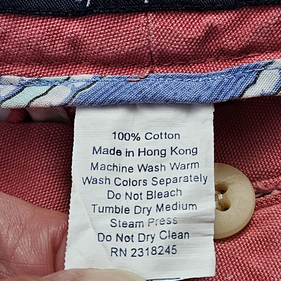 Vineyard Vines Shorts Mens 34 Pleated Pink Regular Fit Outdoors Casual