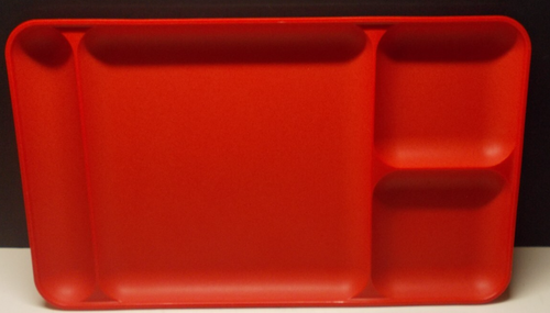 Set of 2 Red Tupperware 1535 Divided Cafeteria Style Trays - Picture 4 of 5