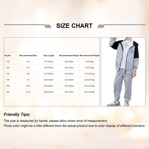 Boys Tracksuit Set Kids Hoodie Sweatpants Jogging Sweatshirt Sports Two-Piece - Picture 19 of 31