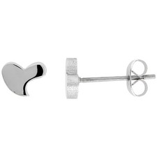 Small Stainless Steel Hearts Stud Earrings