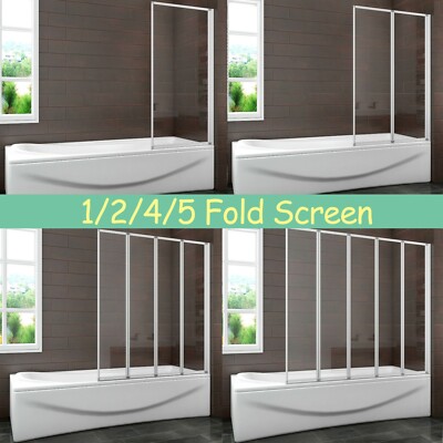 1/2/4/5 Fold Pivot Folding Bath Shower Screen Glass Over Door Panel ...