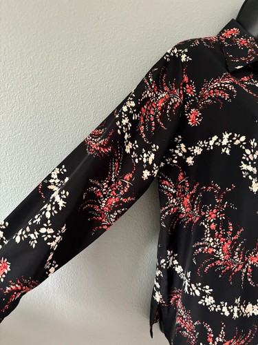LOT of 2! Blouses Helmut Lang Black Sleeveless & Claudia Richard Floral Medium - Picture 13 of 20