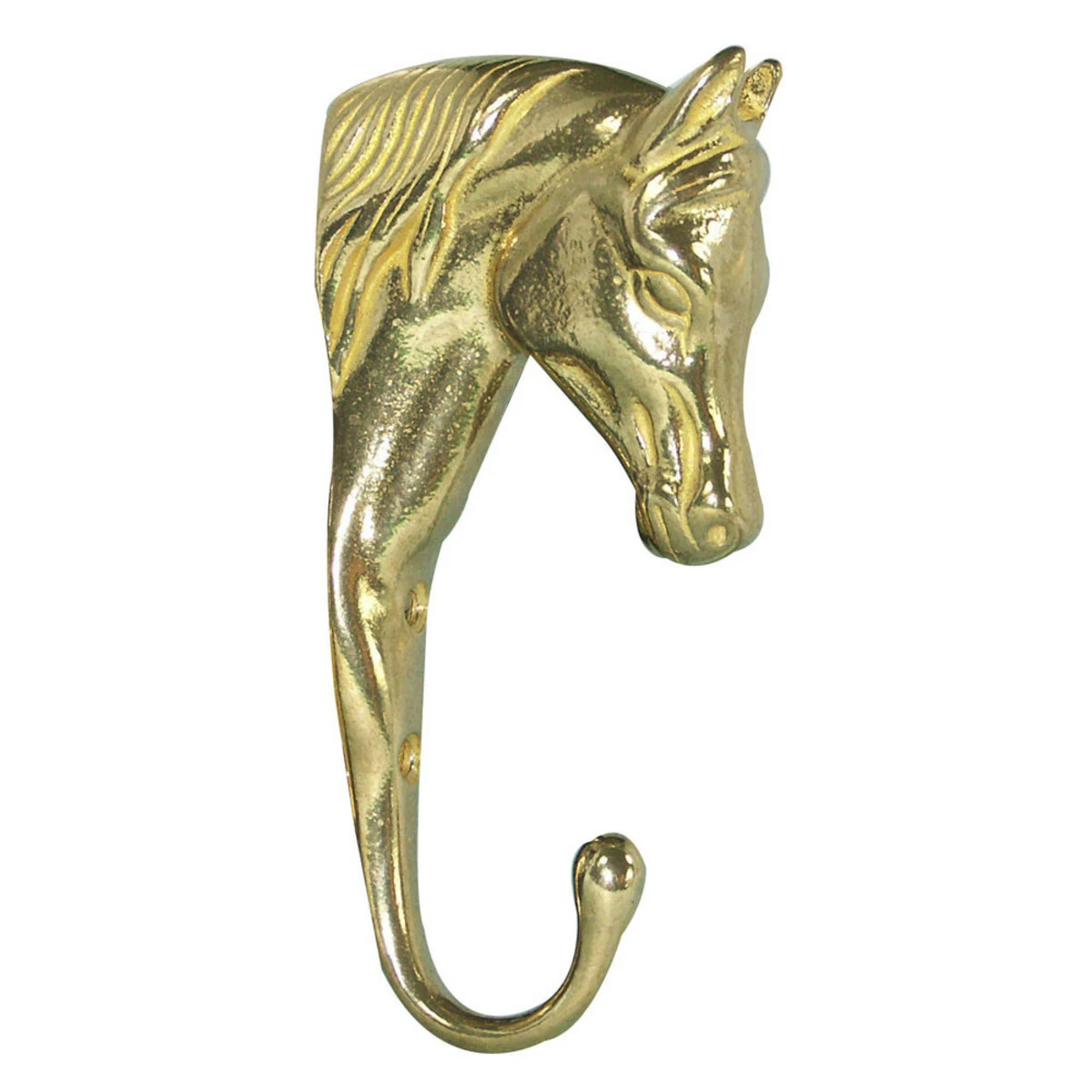 Brass 3 D Horse Head Hook Bridle Rack Towel Coat - Stable Barn Home Equine  Décor