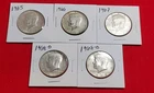 ☆Lot of 5 Kennedy Half Dollars (1965–1968, Includes 1968-D x2) – 40% Silver BU☆