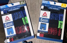 Reebok Boys Pro-Series Boxer Brief Underwear 5 Pack XL 16/18 Stretch Anti-Odor