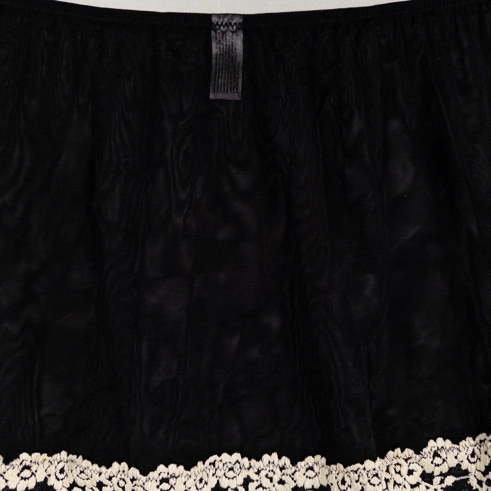 Wacoal Medio Slip EE. UU. 6-M Negro Marfil Floral Bordado Malla Transparente Femenino Foto 4 de 4