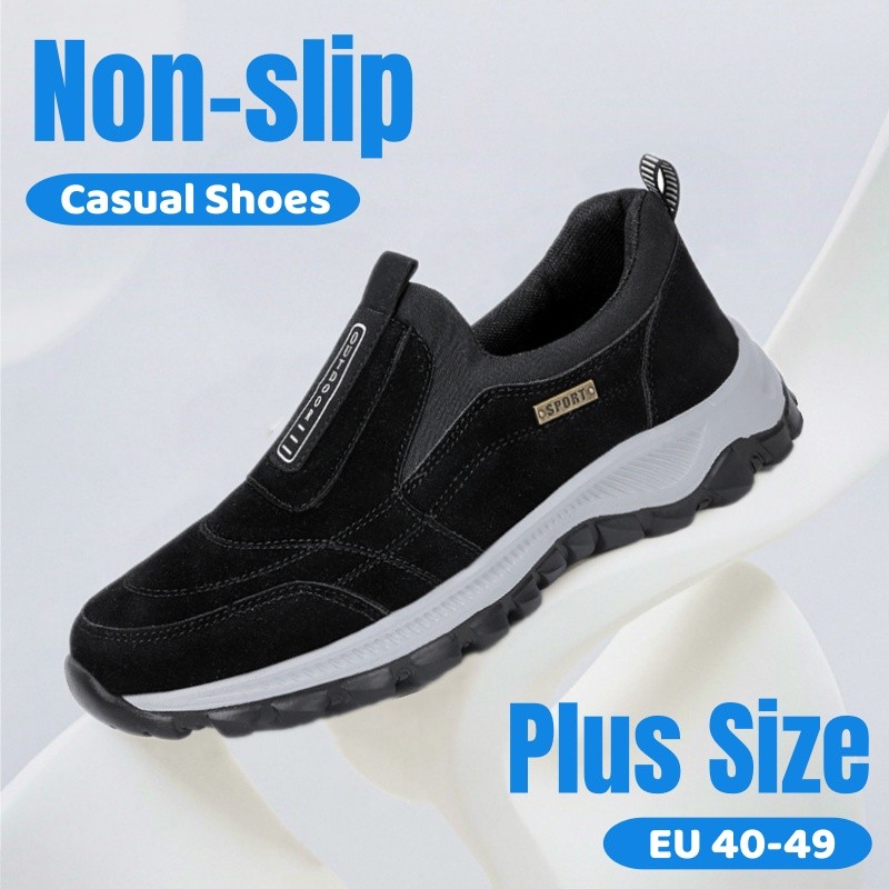 Men's Plus Size Casual Shoes Elderly Non Slip Walking Shoes Outdoor Hiking Shoes
