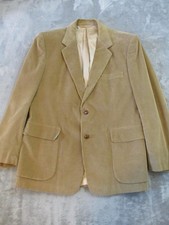 Joe Namath Signature Collection Blazer Mens 44R Tan Corduroy 2-Button Sport Coat