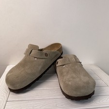 Birkenstock Boston BS Unisex Mens Size 5 Womens 7 Taupe Suede Soft Footbed Clog