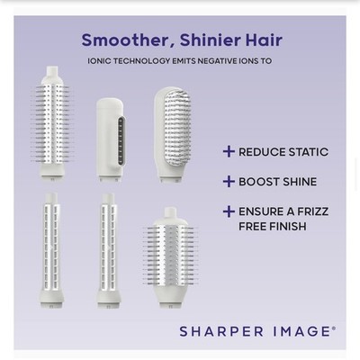 Sharper Image Revel Hair Multi-Styler 6-in-1 Ionic Curler Detangler Dryer Brush