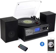 Bluetooth Record Player Turntable with Stereo Speaker, LP Vinyl to MP3 Converter