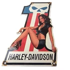 Vintage Harley Davidson Motorcycles Sign - Punisher American Gas Porcelain Sign