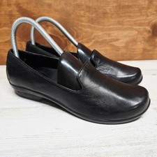 Dansko Olivia Loafer Womens 7 EU 37 Black Leather Slip On Flat Shoe