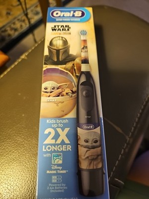 Oral B Kids Battery Powered Toothbrush Star Wars The Mandalorian Extra Soft