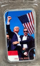 Donald Trump Silver Bar 1 Troy oz .999 Mint Sealed Fight, Fight, Fight