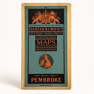 Bartholomew s Half Inch Contoured Map Pembroke Sheet 11 Faltkarte Vintage