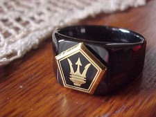 1989 1990 1991 Maserati TC Logo Black Chrome Ring Size #12 NOS Quality Class