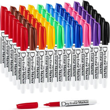 Dry Erase Markers Bulk Pack of 60 Low Odor Fine Whiteboard Markers Pens, 10 Asso