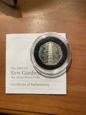 2009 KEW GARDENS 50P SILVER PROOF CERTIFICATE AND CASE ROYAL MINT 