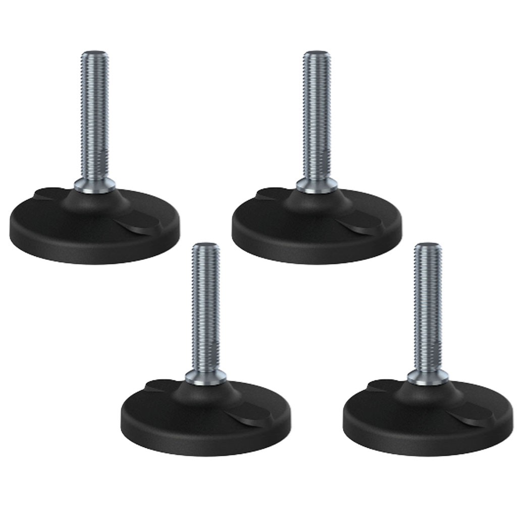 Stainless levelling foot M16x70 100mm plastic base with holes 6000kg - Set of 4