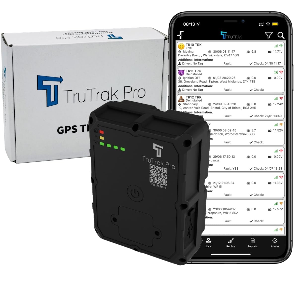 TruTrak Pro 4G - GAT24 Rechargeable Magnetic GPS Tracker, Car Van Black