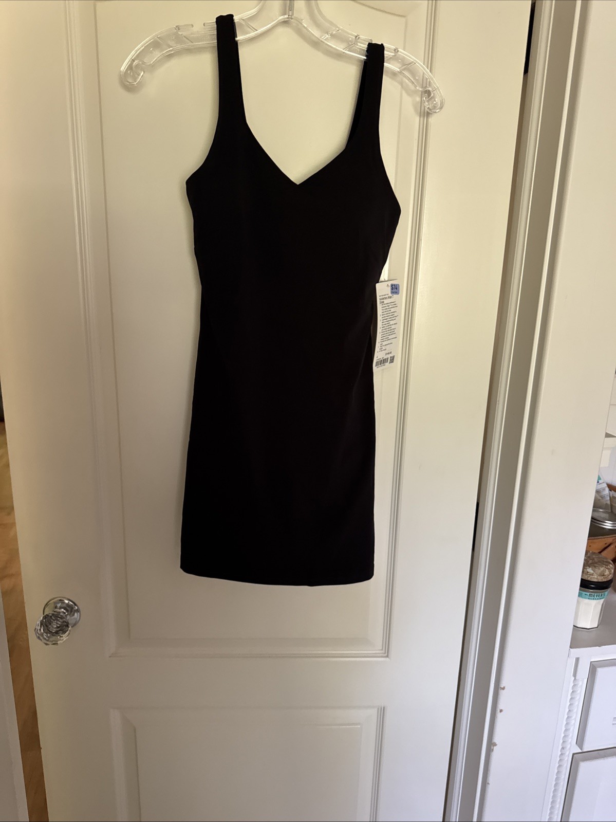 Lululemon Size 4 Align™ Cami Strap Dress, Black, NWT Shorts Liner Built In Bra