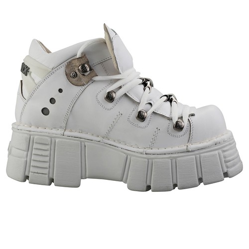 New Rock M106N-C27 Scarpe Platform in Pelle Bianca Unisex - 41 EU - Foto 5 di 8