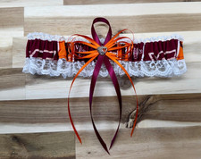 NFL Virginia Tech White Lace Single Wedding Garters