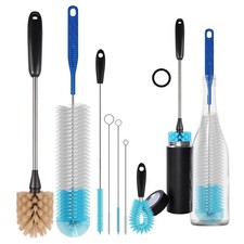 7-Pack Stainless Steel Long Handle Water Bottle Brush Cleaning Set for Cleani...