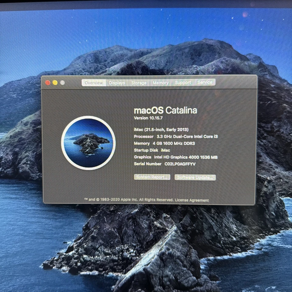 Apple iMac A1418 21.5" Intel Core i3 3.3Ghz 4GB RAM 500GB HD w/ Apple Keyboard - Image 2 of 4