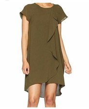Adrianna Papell Size 14 Forest Olive Green Shift Dress