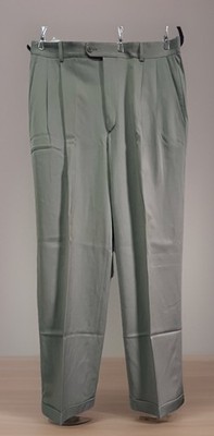 Zanella Men s Wool Dress Slacks 34X29.5 Green Cuffed Lined Made In Italy