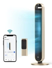 Dreo 42" - 120°Oscillating Bladeless Fan w/Remote, 12 Hyper Wind Speeds - Gold