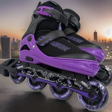 Roller Skates Inline Roller Blades Purple Kids Size 1 To 4 Adjustable New
