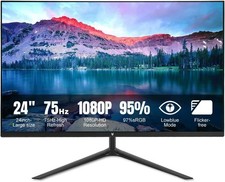 Computer Gaming Monitor Slim 24 Inch 54cm Bezels 75Hz Full HD 1080p PC Screen