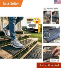 Rubber Stair Treads Outdoor 30"x10" 6-Pack - Heavy-Duty Outdoor Stair Treads ...