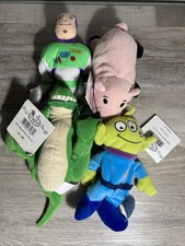 Disney Store Toy Story Mini Bean Bag Plush, Buzz, Rex, Hamm, Alien 6 Inch