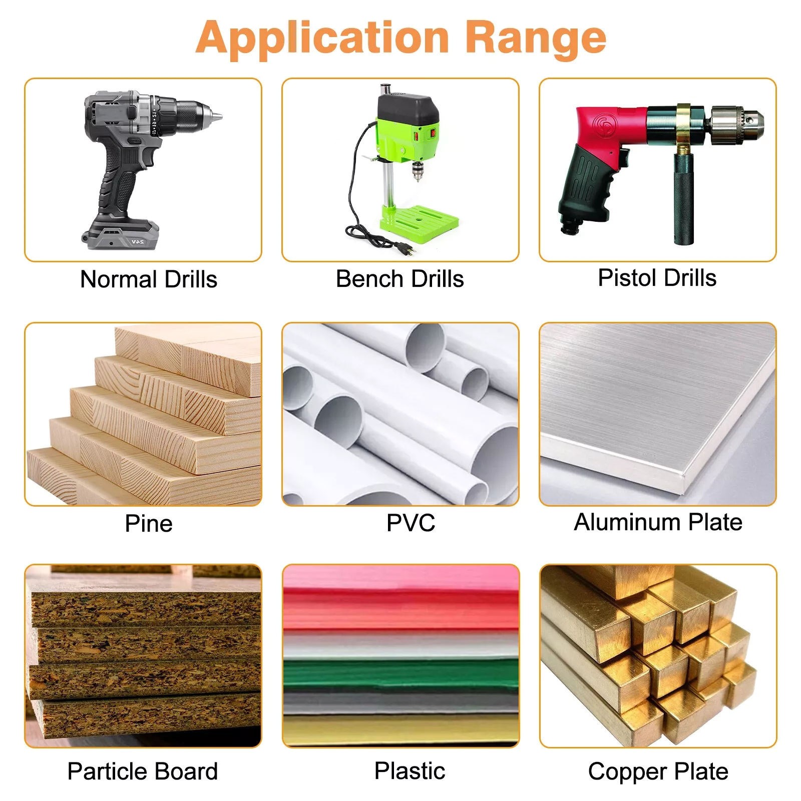 Multi-Size 5-Flute Countersink Bits, M35 Cobalt HSS 82° Hex Shank 5pc Set