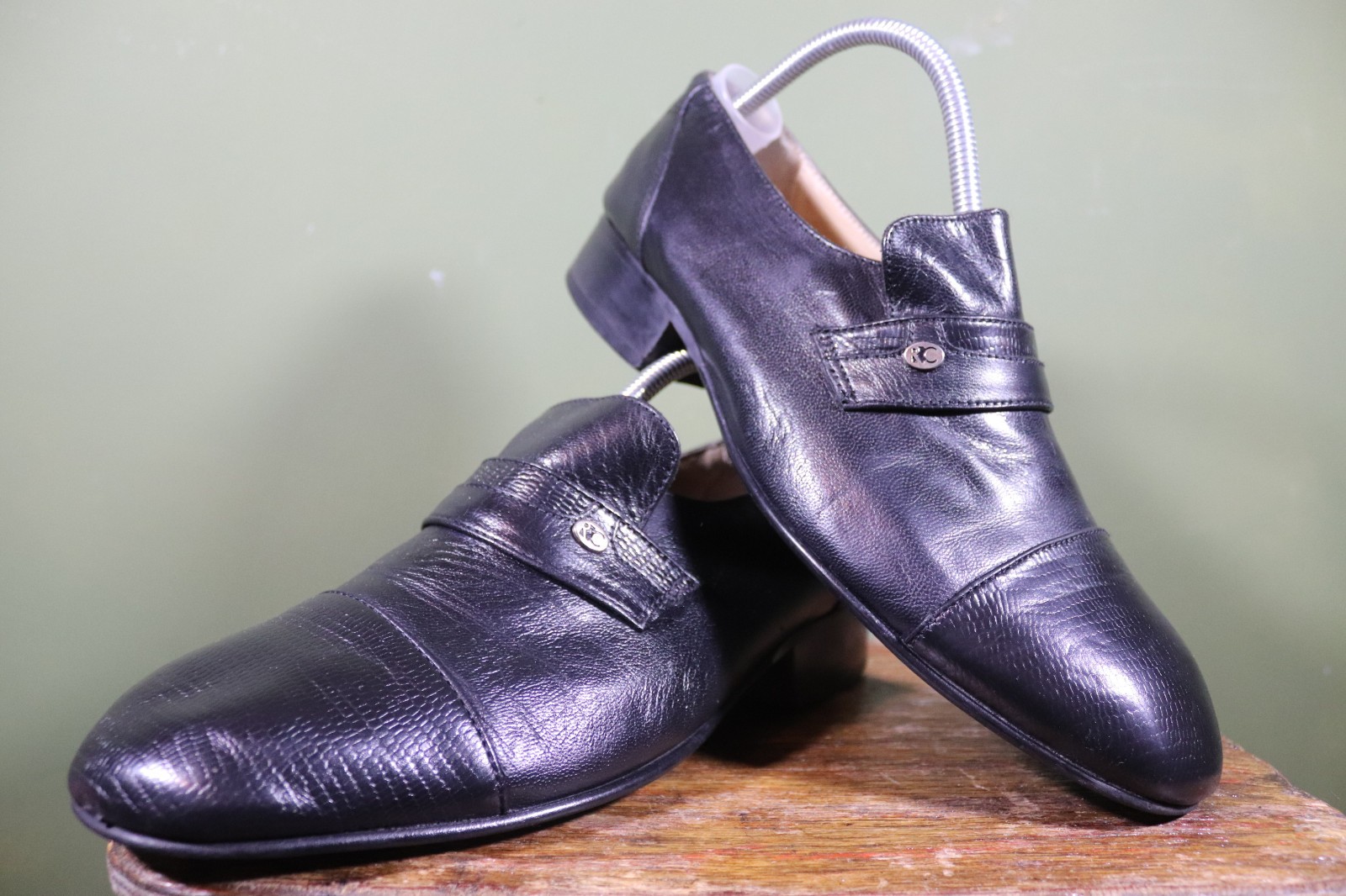 Men's Vintage Roland Cartier Black Genuine Lizard Skin Shoes UK Size 8