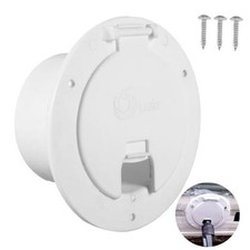 RV Hatch Covers Round Electric Cable Hatches for Camper Trailer 1-Pack White
