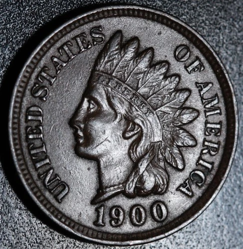 1900 INDIAN HEAD CENT - With LIBERTY & Near 4 DIAMONDS - AU UNC