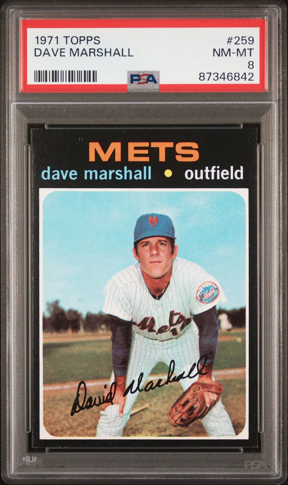 Deal for 1971 TOPPS #259 DAVE MARSHALL PSA 8